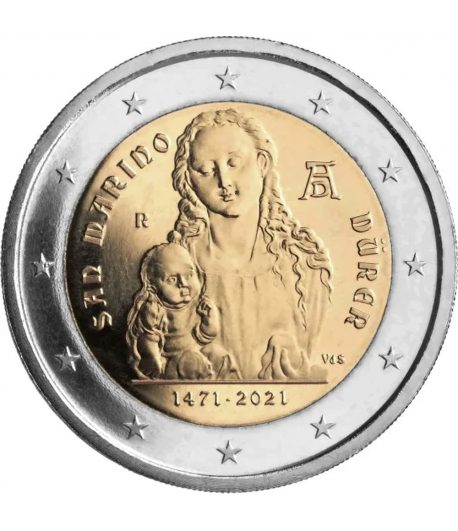 moneda 2 euros San Marino 2021 dedicada al pintor Alberto Durero