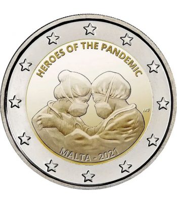 moneda 2 euros Malta 2021 dedicada a los Heroes de la Pandemia
