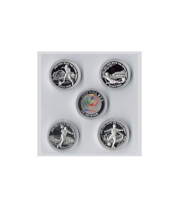 Monedas de plata Korea Japan 2002. Fifa World Cup. 4 monedas.