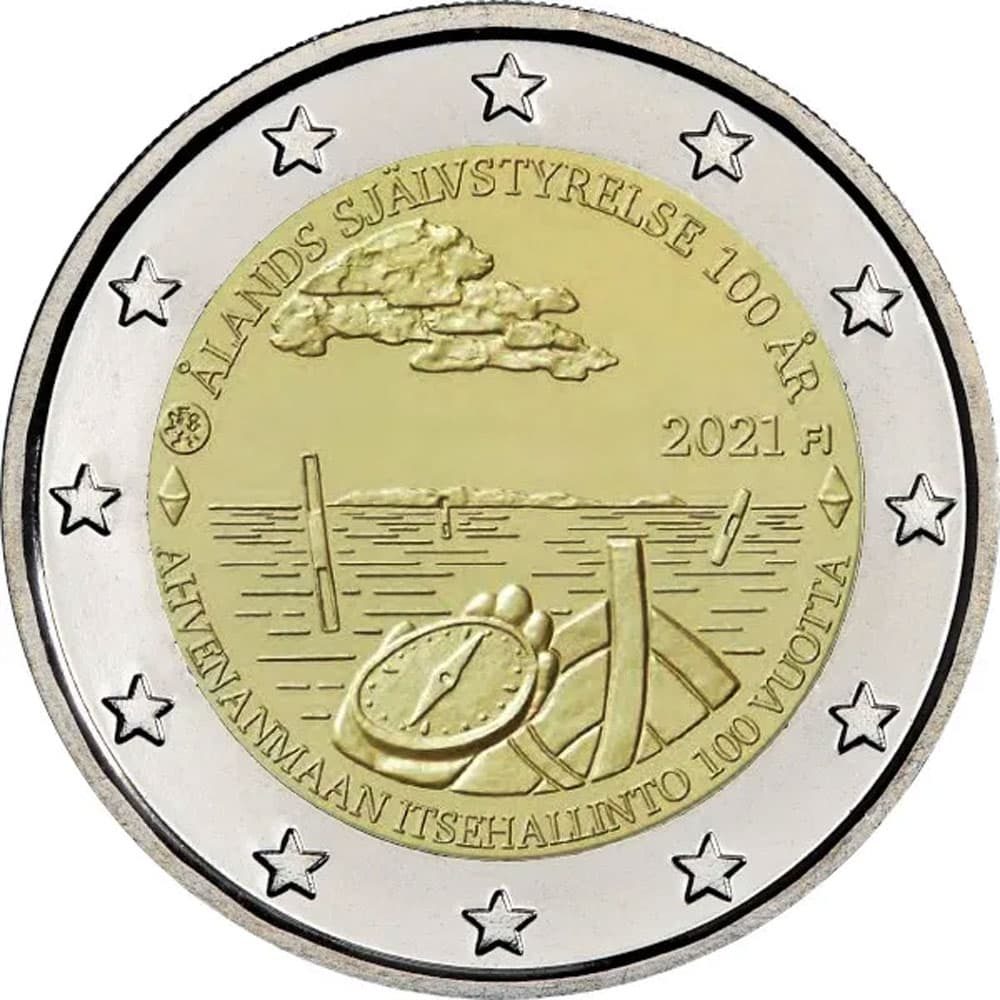 moneda de Finlandia 2 euros 2021 dedicada a Aland  - 1