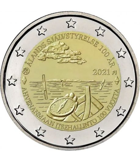 moneda de Finlandia 2 euros 2021 dedicada a Aland