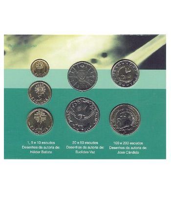 Estuche monedas Portugal (2001) Última serie de escudos  - 2