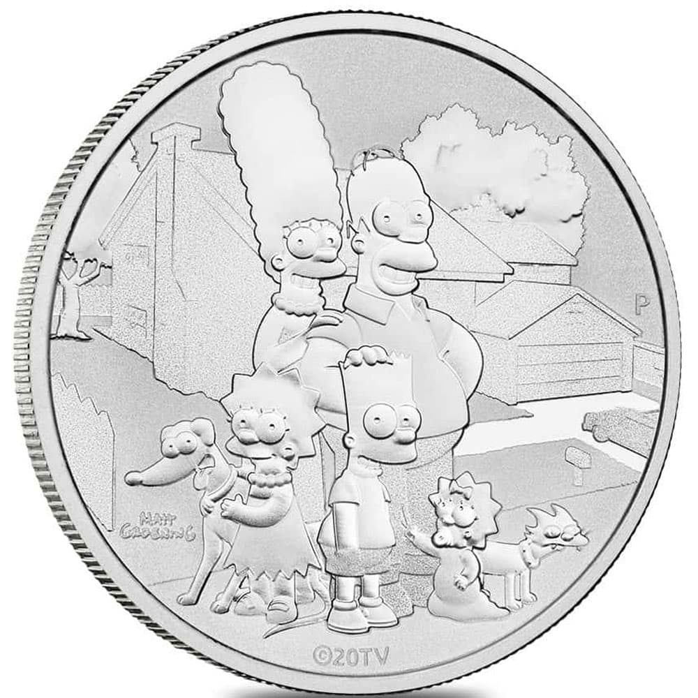 Tuvalu 1$ de plata Familia Simpson año 2021.