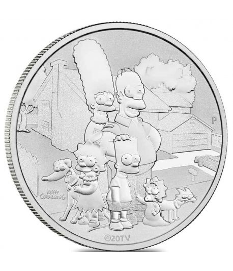 Tuvalu 1$ de plata Familia Simpson año 2021.