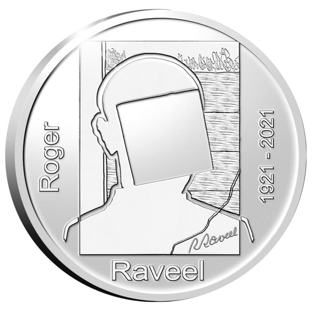 Moneda de plata de Belgica año 2021 20 euros Roger Raveel  - 2