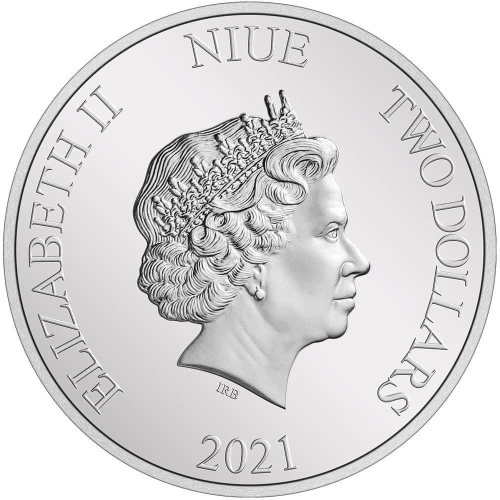 Moneda de plata 2$ Niue Wonder Woman año 2021.  - 2