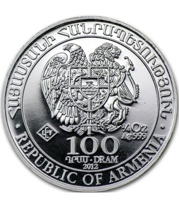 Moneda de plata 100 Dram Noah's Ark Armenia año 2012