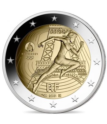 moneda 2 euros Francia 2021 dedicada a Olimpiada Paris 2024.