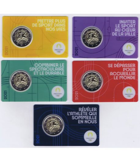 moneda 2 euros Francia 2021 dedicada a Olimpiada 2024. 5