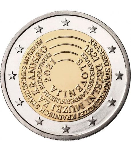 moneda 2 euros Eslovenia 2021 dedicada al Primer Museo