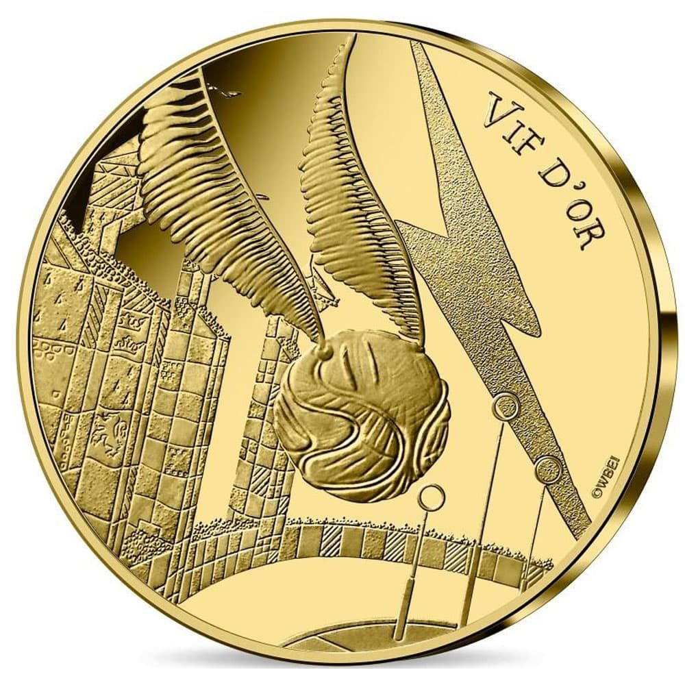 Moneda 250 euros de oro Francia año 2021 Snitch Harry Potter