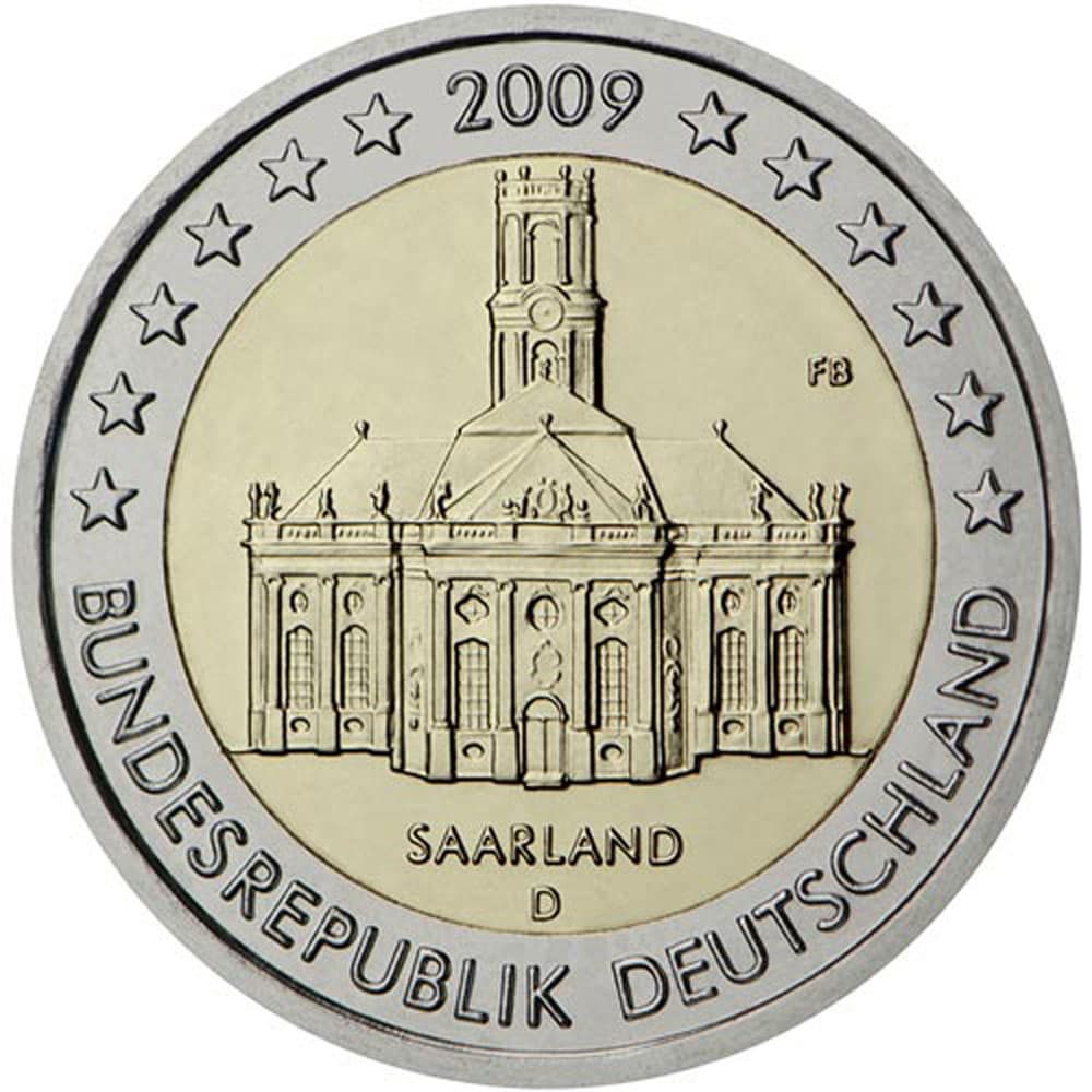 moneda conmemorativa 2 euros Alemania 2009. Ceca D.