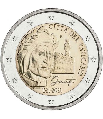 moneda de Vaticano 2 euros 2021 dedicada a Dante.  - 1