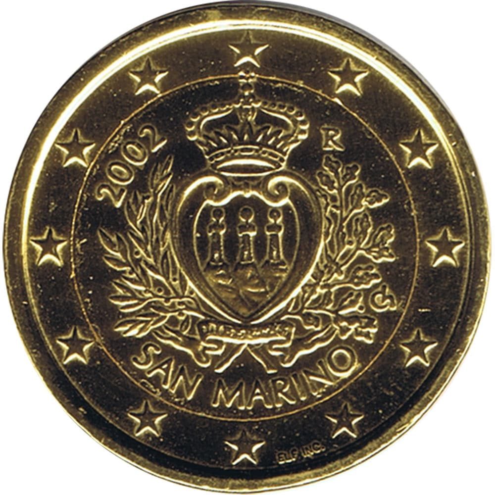 San Marino moneda de 1 euro chapada en oro año 2002