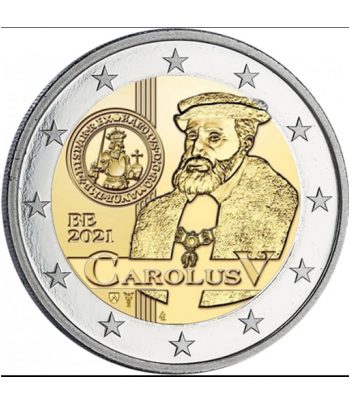 moneda 2 euros Belgica 2021 dedicada a Carlos V  - 1