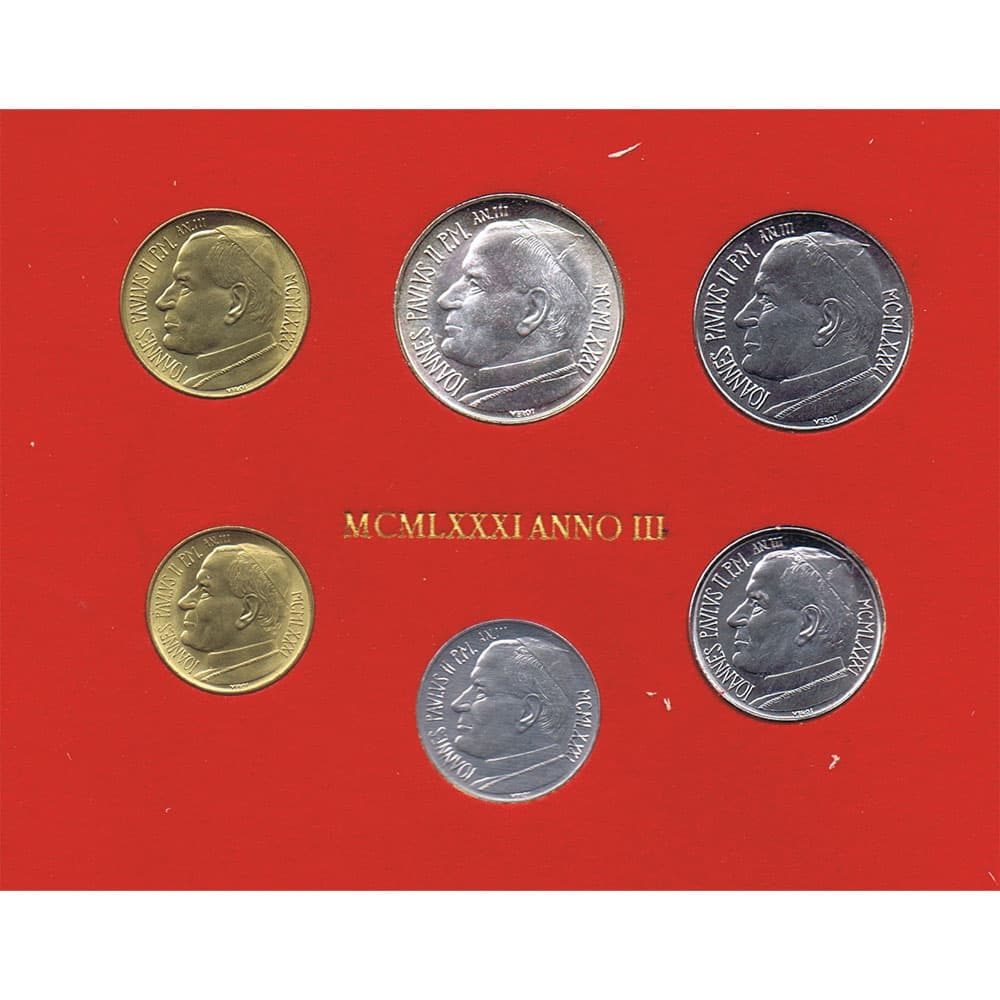 Cartera monedas Vaticano año 1981 en Liras  - 1