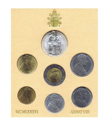 Cartera monedas Vaticano año 1986 en Liras  - 1