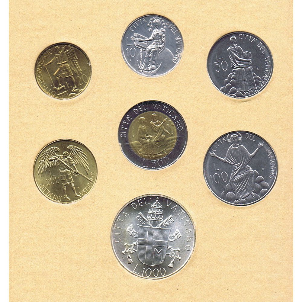Cartera monedas Vaticano año 1986 en Liras  - 2
