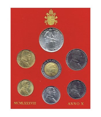 Cartera monedas Vaticano año 1988 en Liras  - 1