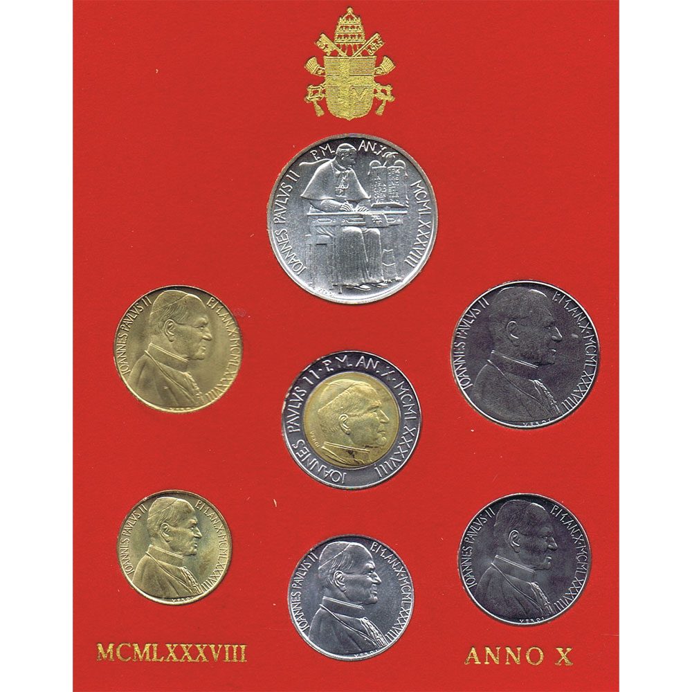 Cartera monedas Vaticano año 1988 en Liras