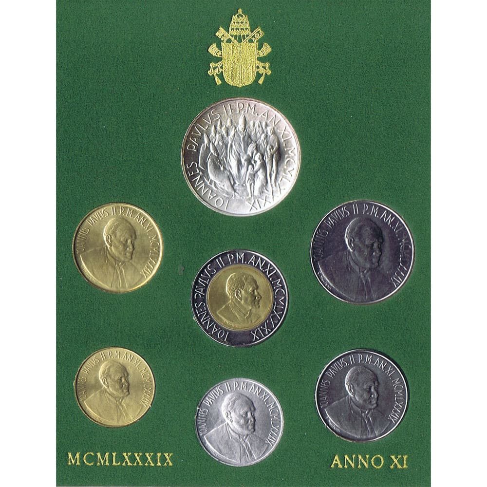 Cartera monedas Vaticano año 1989 en Liras