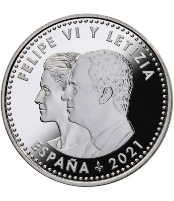 Moneda de España 30 euros 2021 conmemorativa Xacobeo. Color