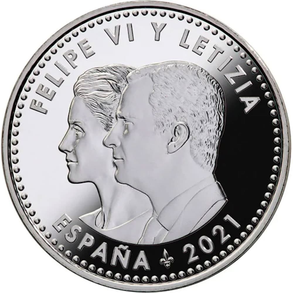 Moneda de España 30 euros 2021 conmemorativa Xacobeo. Color