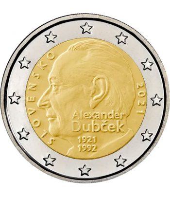 moneda de Eslovaquia 2 euros 2021 dedicada a Alexander Dubcek