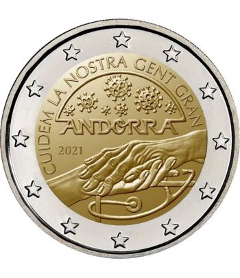 moneda de Andorra 2 euros 2021 dedicada a la Gent Gran  - 1