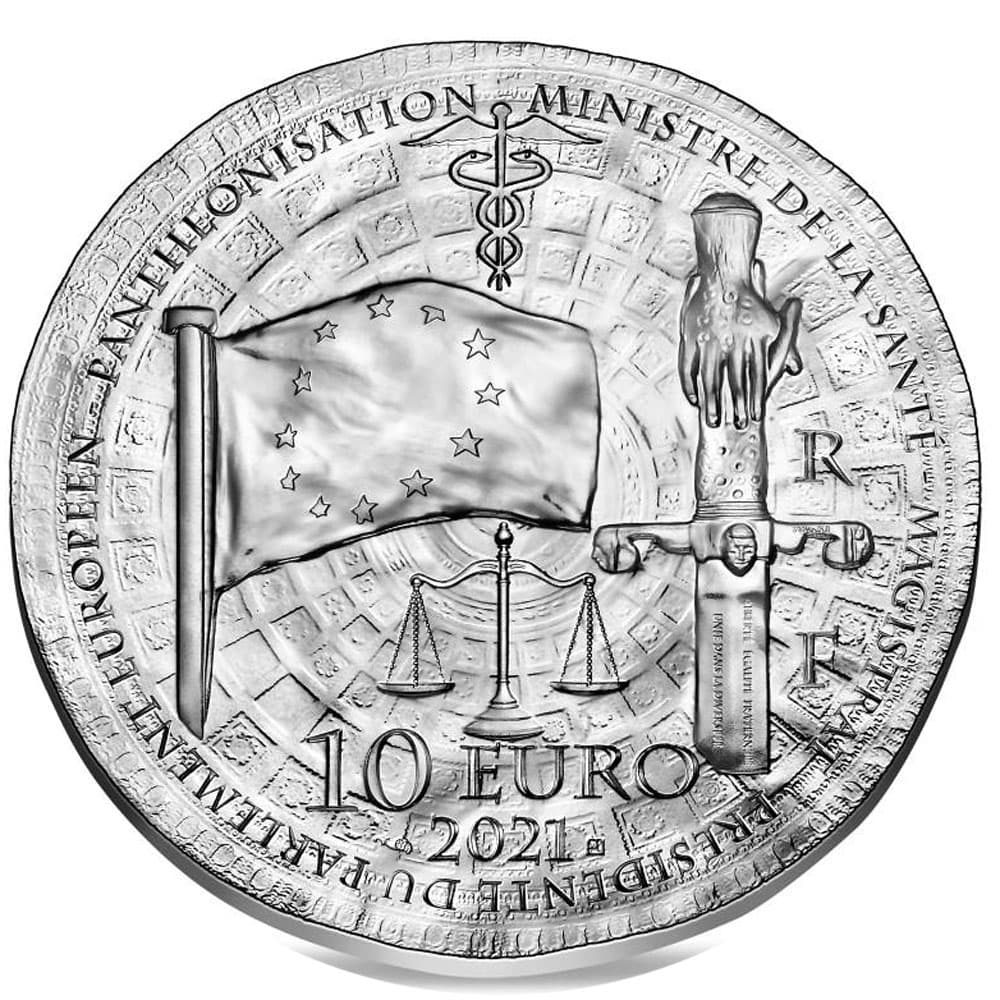 Moneda de plata de Francia año 2021 10 euros Simone Veil  - 2