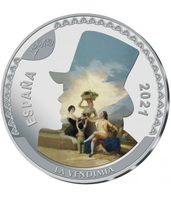 Moneda de España año 2021 Goya. La Vendimia. 50 euros Plata