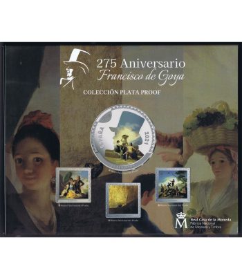 Moneda de España año 2021 Goya. Estuche conjunto Plata