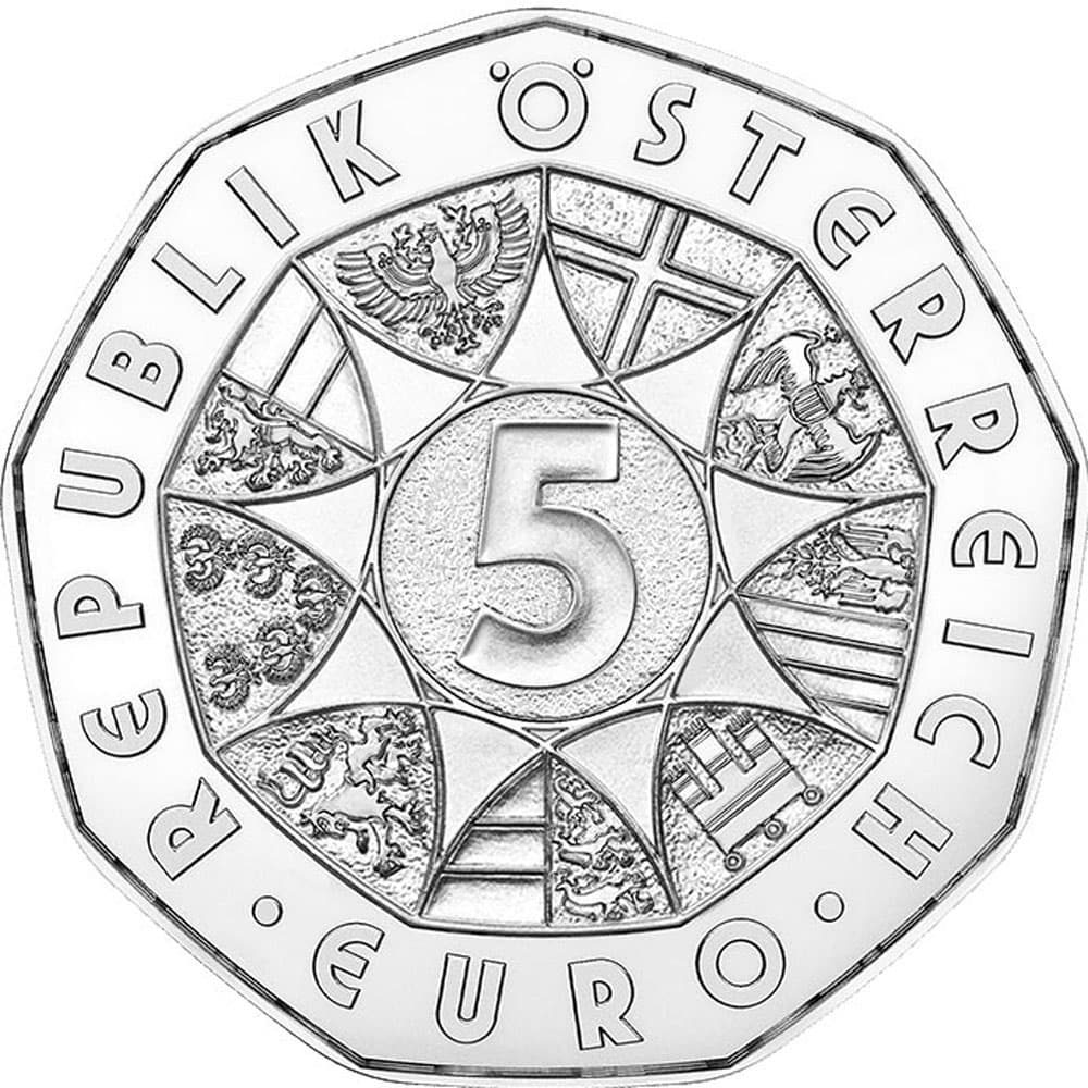 Moneda de plata 5 euros Austria Año Nuevo 2022  - 3