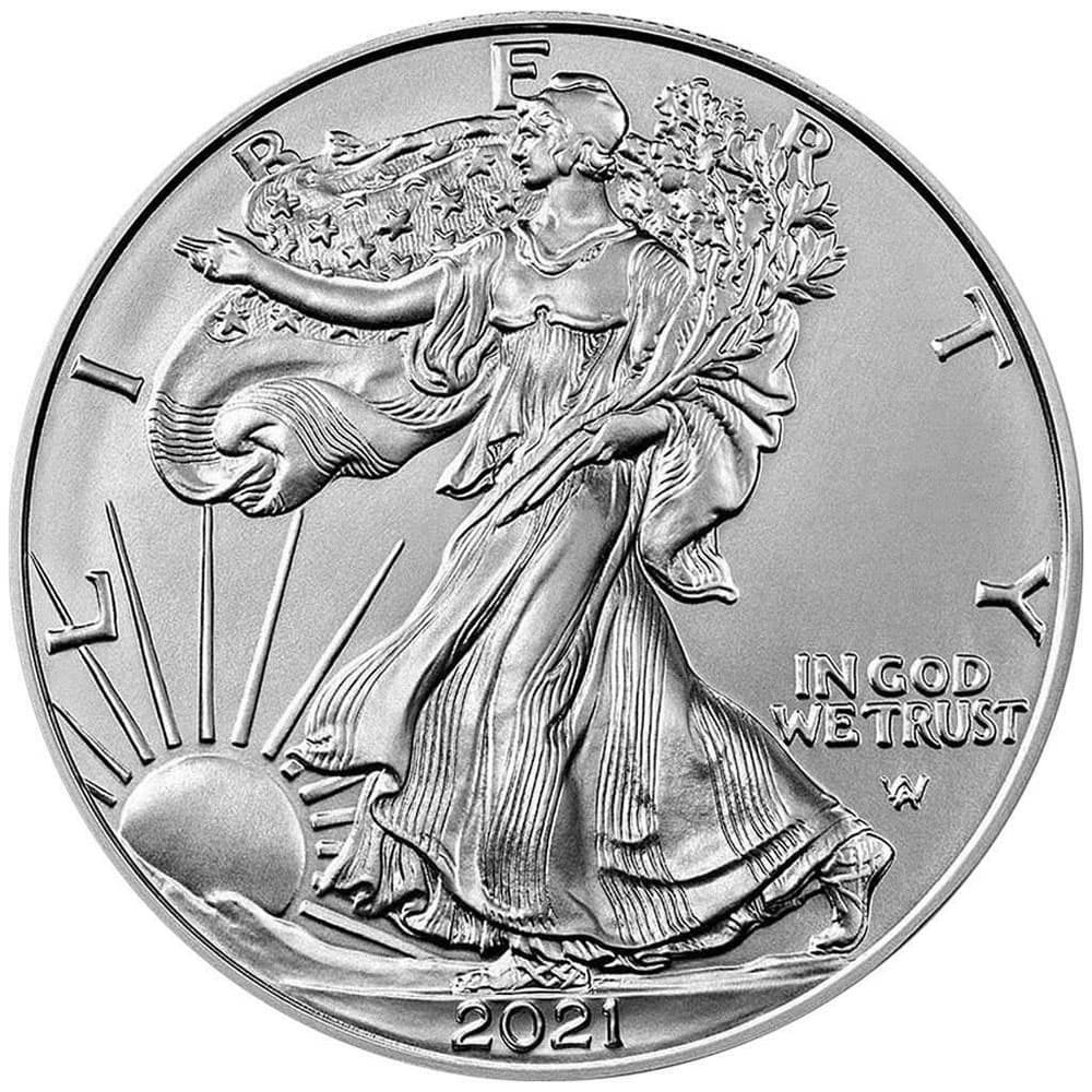 Monedas de Plata American Eagle Estados Unidos 2021 color