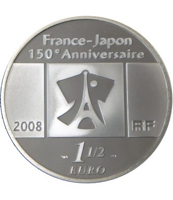 Moneda de plata Francia 2008 1 1/2 euro Tableau Japonais