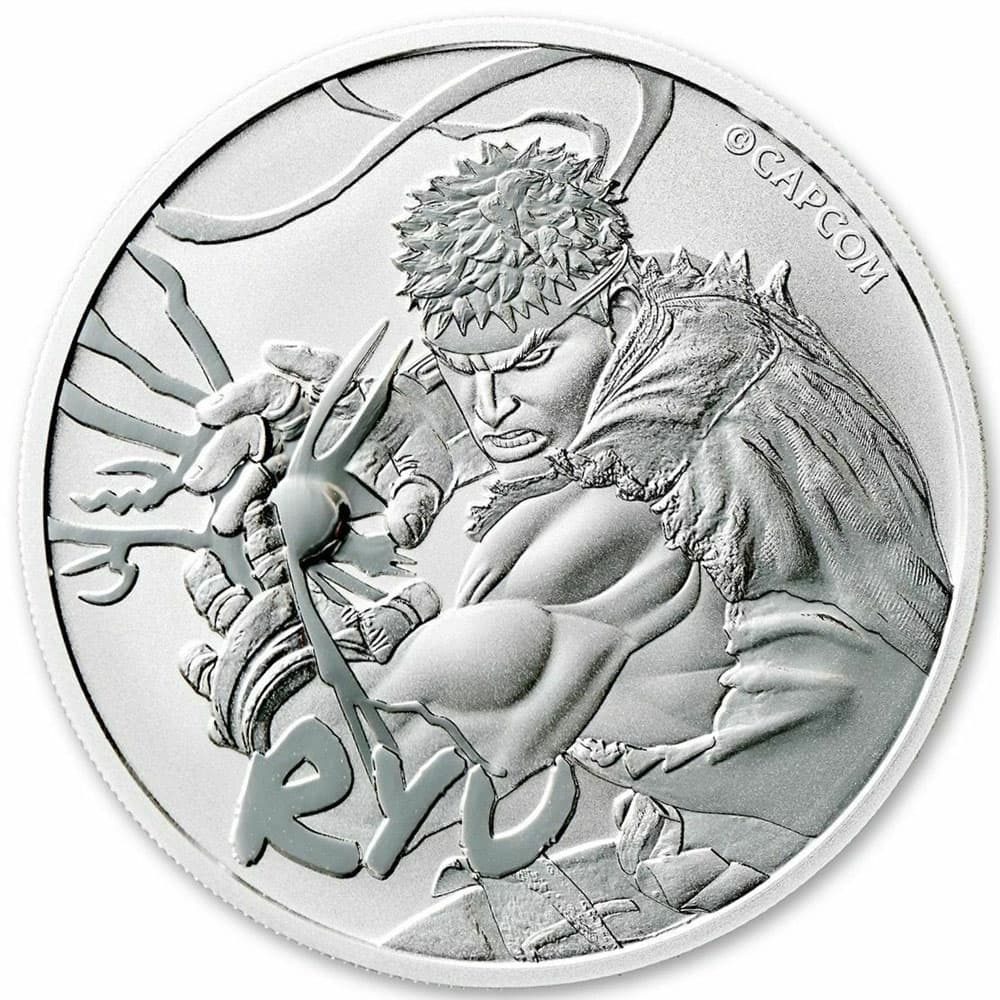 Tuvalu 1$ de plata luchador Ryu de Street Fighter año 2022