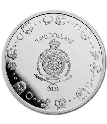 Onza de plata Moneda de Niue 2$ Ms. Pac Man 2021
