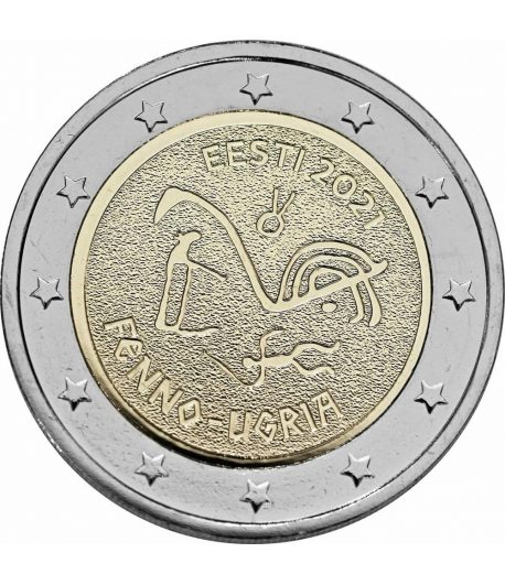 moneda 2 euros Estonia 2021 dedicada a los Pueblos ugrofineses