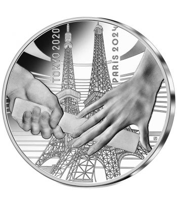 Moneda 10 euros de plata Francia año 2021 JJOO Paris Tokyo  - 1