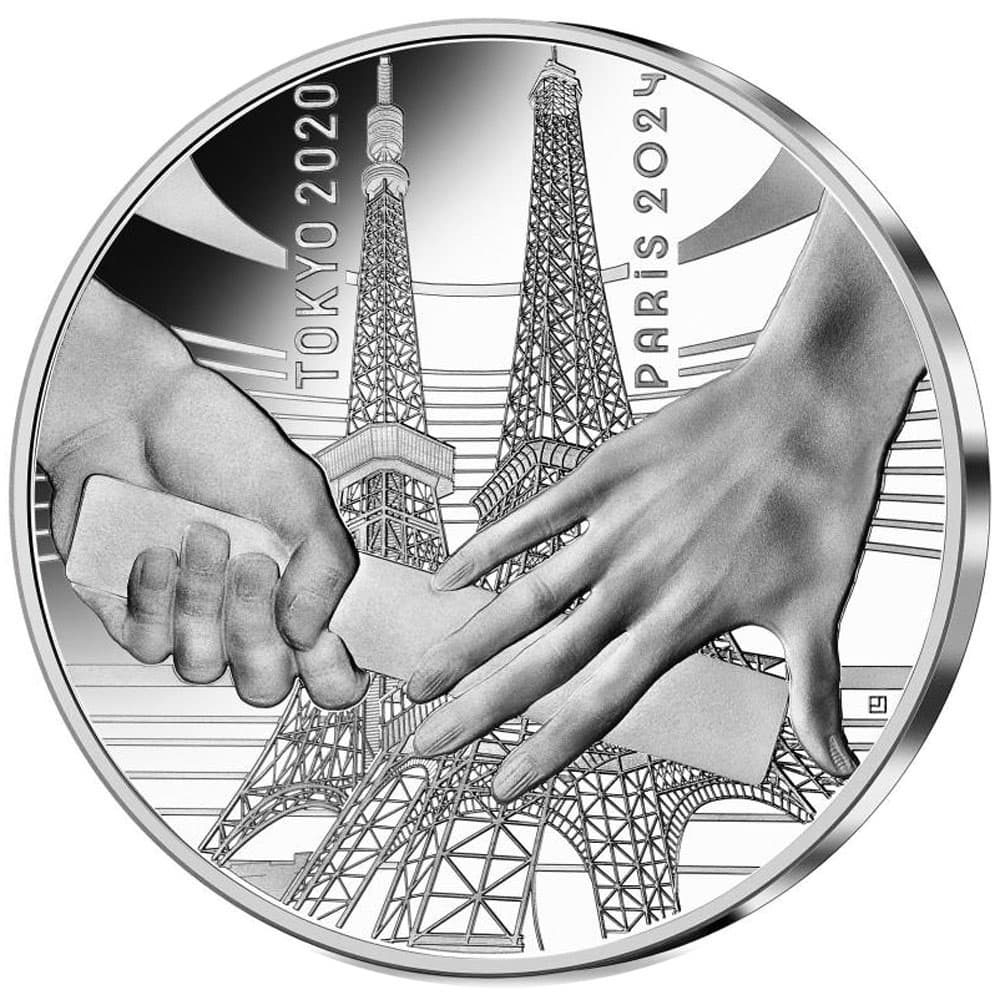 Moneda 10 euros de plata Francia año 2021 JJOO Paris Tokyo
