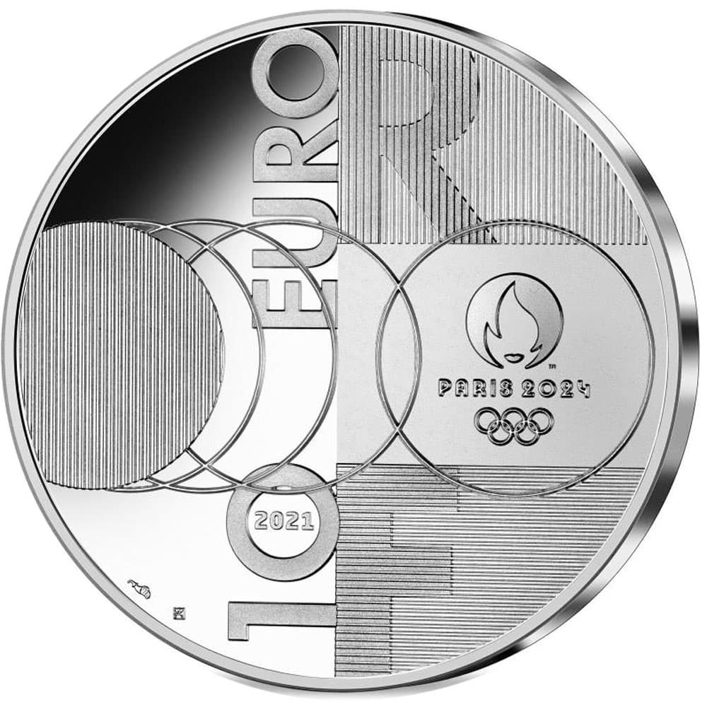 Moneda 10 euros de plata Francia año 2021 JJOO Paris Tokyo  - 2