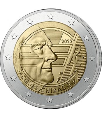 moneda 2 euros Francia 2022 dedicada a Jacques Chirac.  - 1