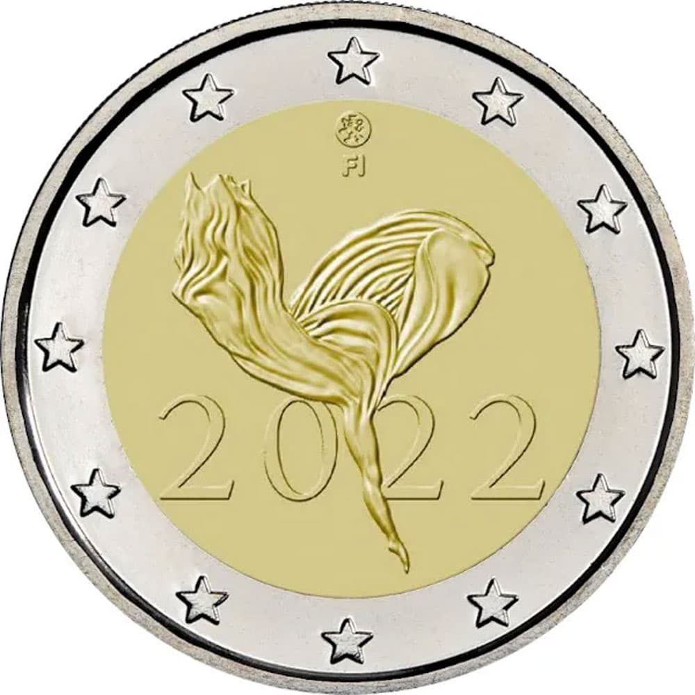 moneda de Finlandia 2 euros 2022 dedicada al Ballet Nacional