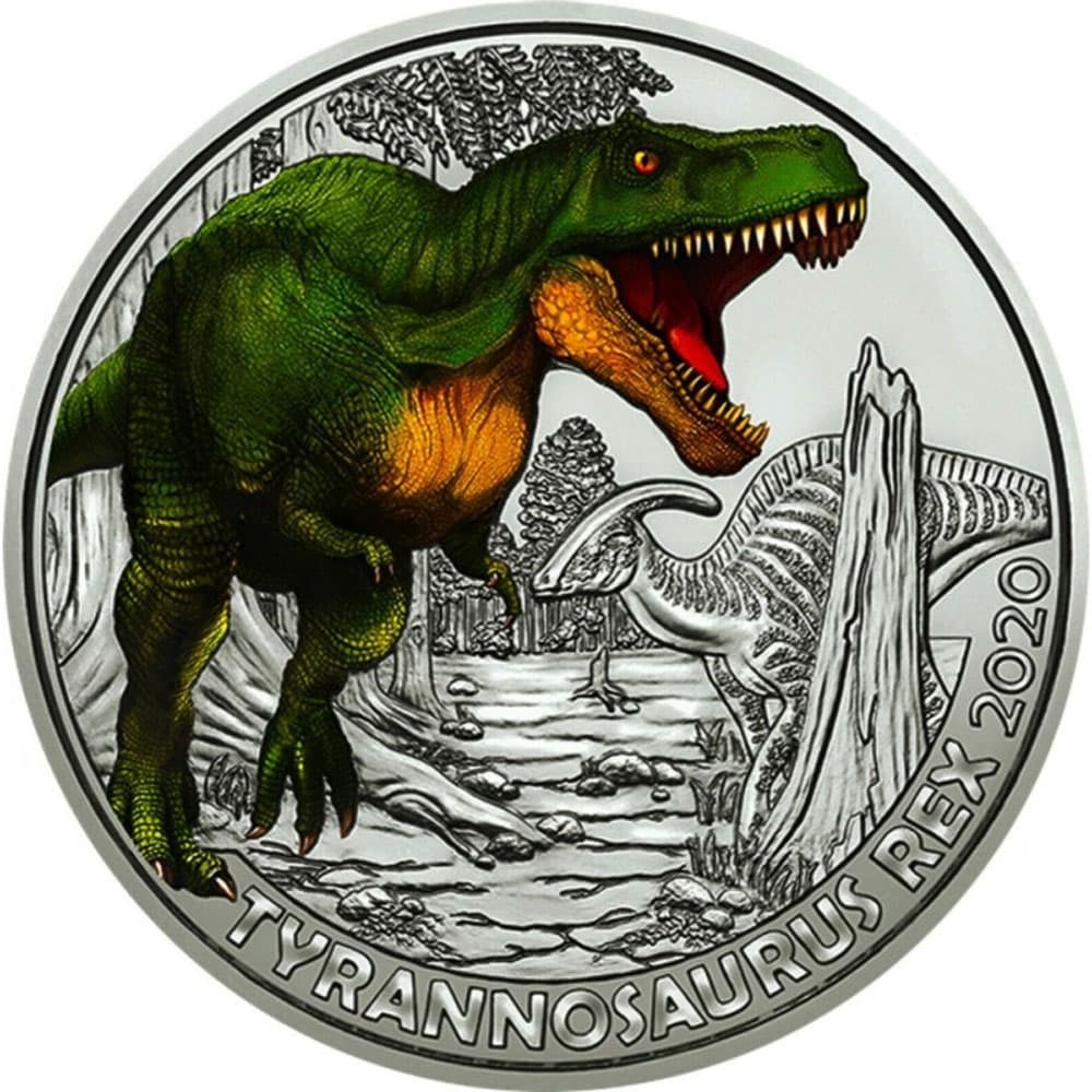 Austria moneda de 3 Euros 2020 Tyrannosaurus Rex.