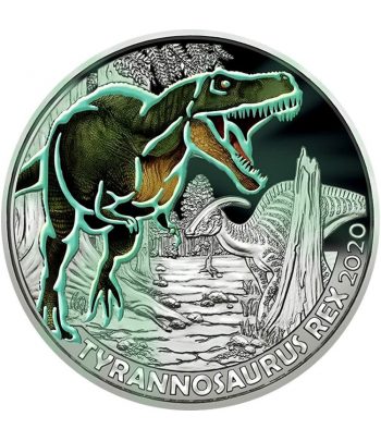 Austria moneda de 3 Euros 2020 Tyrannosaurus Rex.