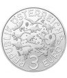 Austria moneda de 3 Euros 2021 Therizinosaurus.