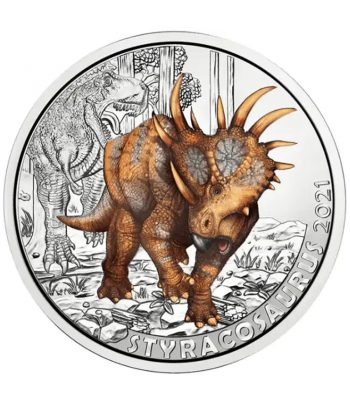 Austria moneda de 3 Euros 2021 Styracosaurus  - 1