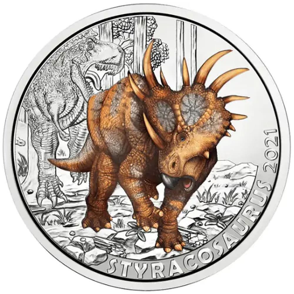Austria moneda de 3 Euros 2021 Styracosaurus