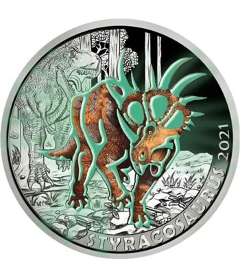 Austria moneda de 3 Euros 2021 Styracosaurus