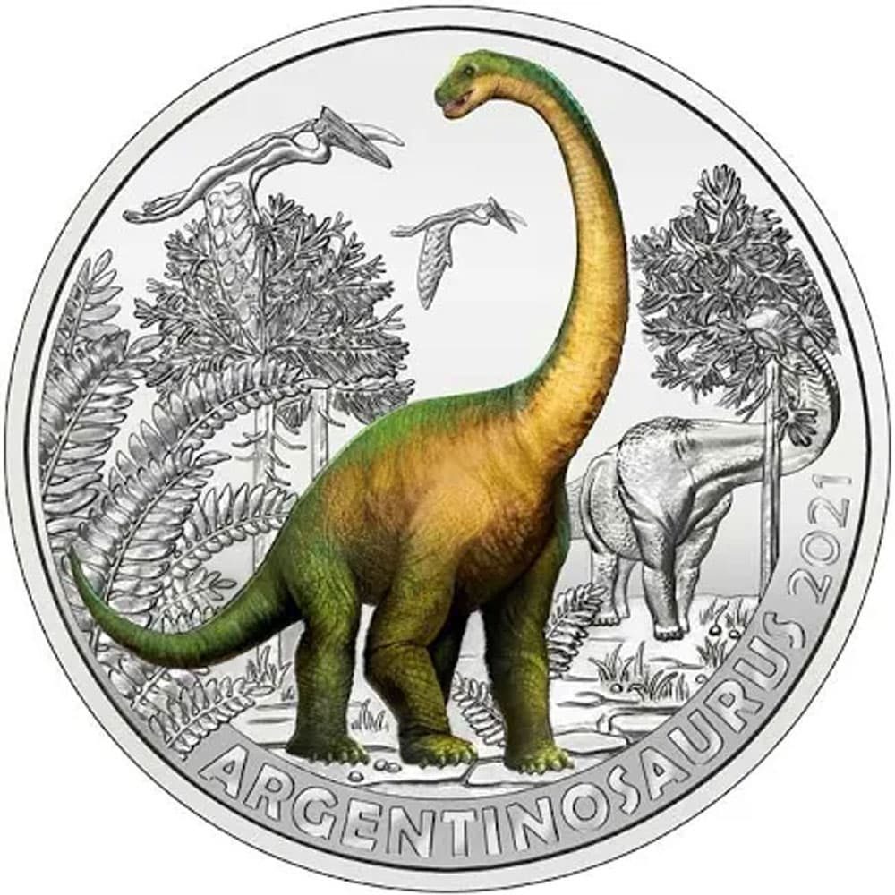 Austria moneda de 3 Euros 2021 Argentinosaurus Huinculensis